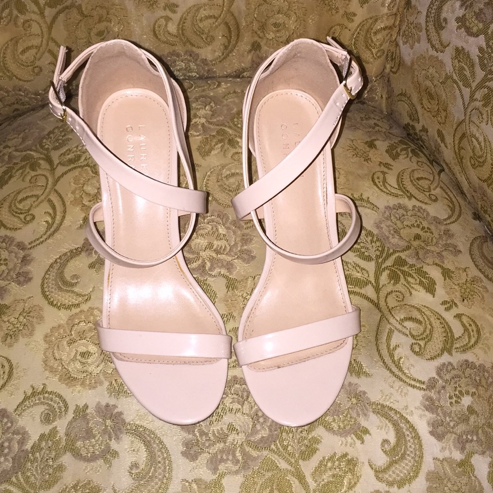 Tan strap wedges